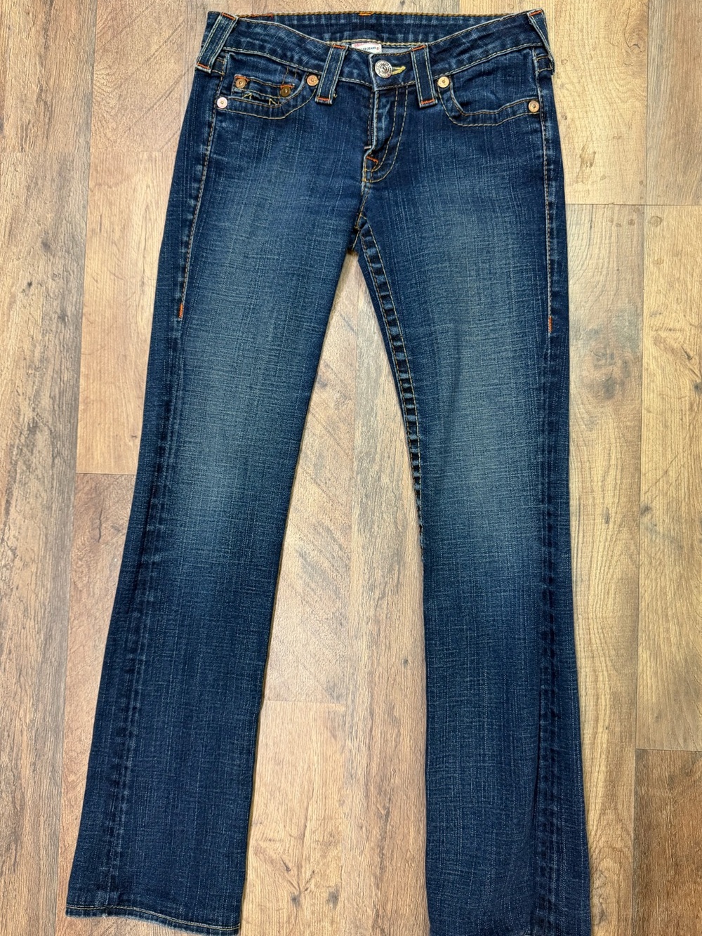 True Religion Johnny Bootcut Jeans Y2K Made in USA Dark Wash Size 28 - Picture 2 of 7